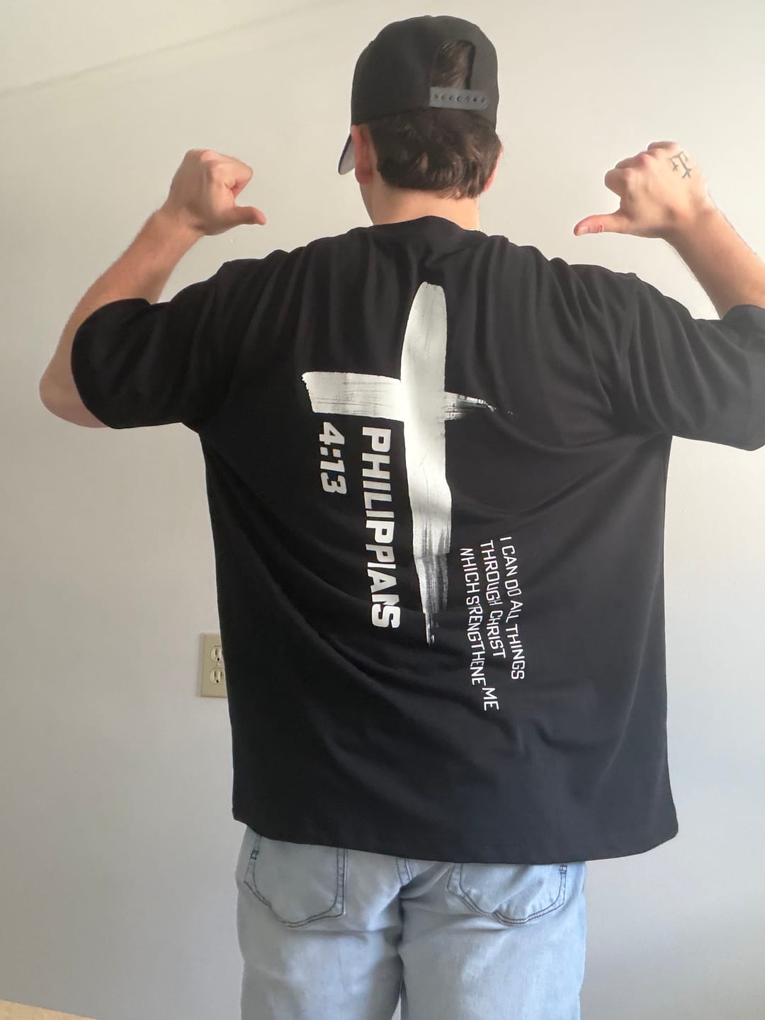 Customer photo review of Phil 4:13 Premium Oversized Tee