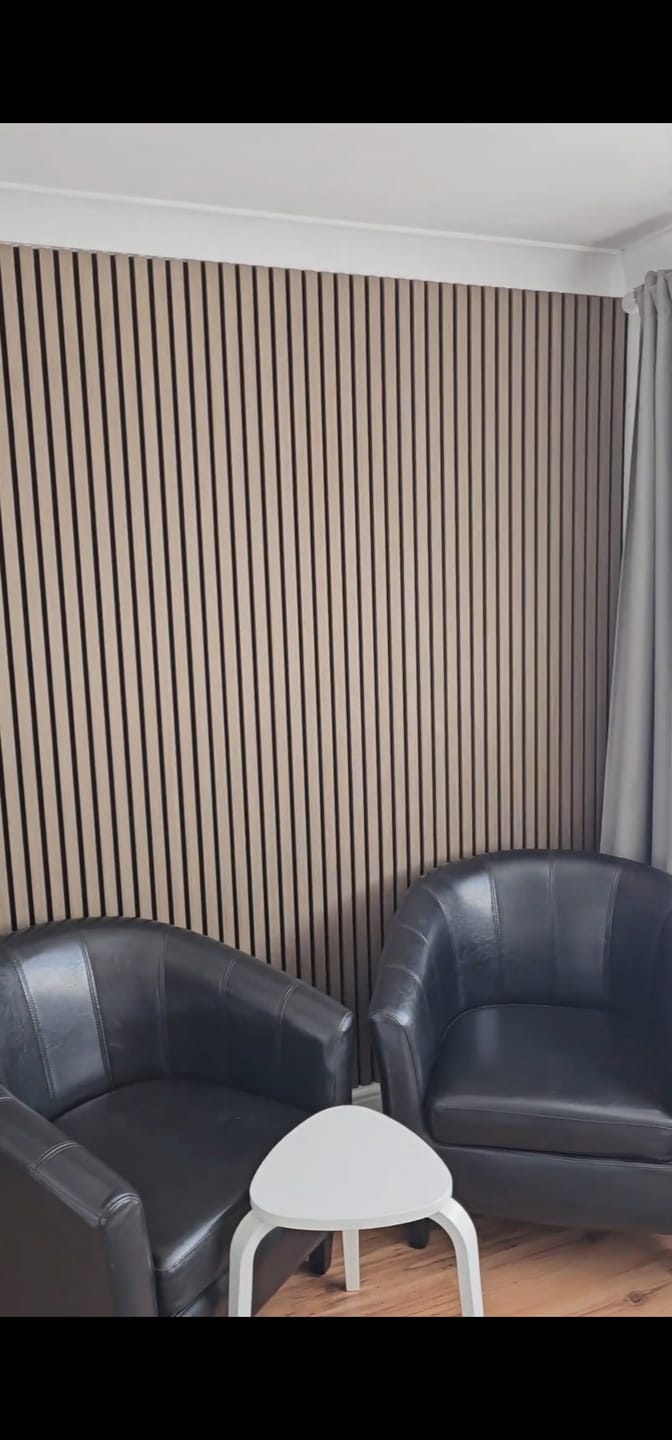 Customer photo review of Walnut Acoustic Wall Panel