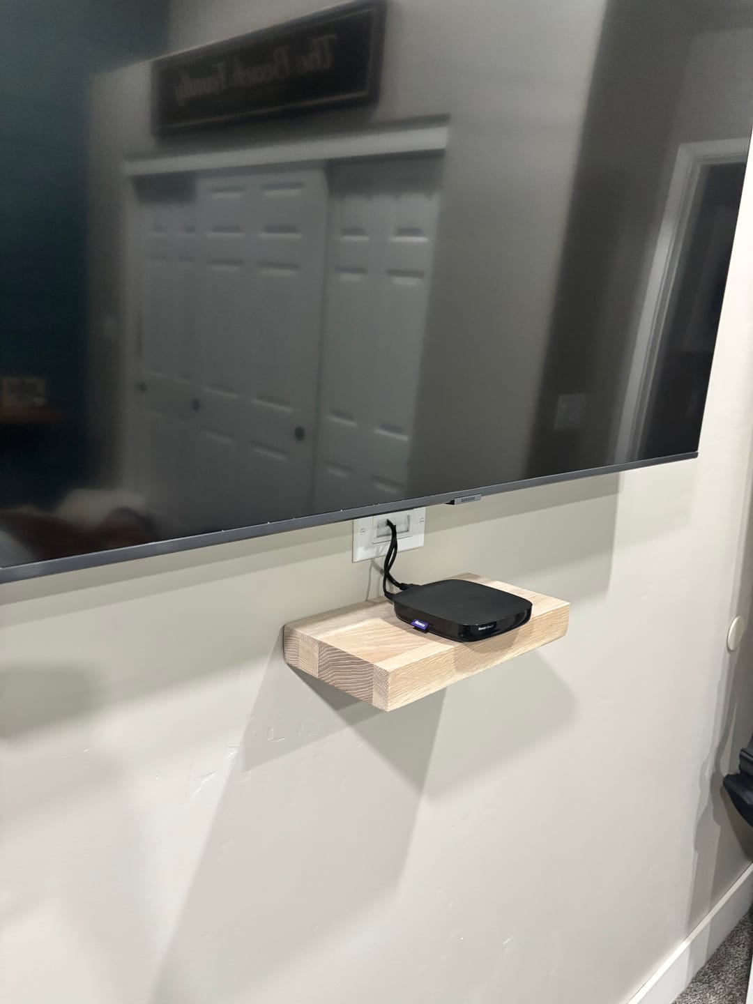 Customer photo review of White Oak Hardwood Floating Shelves