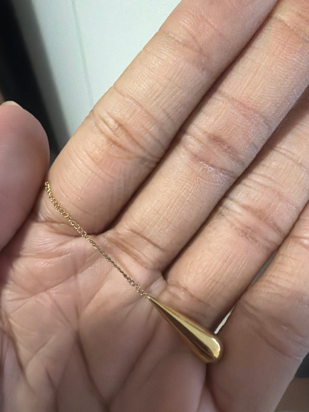 Customer photo review of Golden Teardrop Tassel Earrings