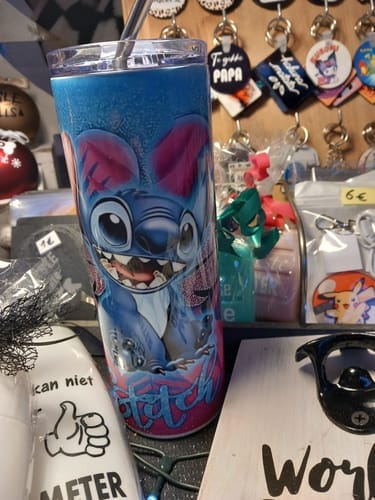 Customer photo review of RVS Tumbler 600ml (20oz) – Witte Sublimatiebeker met Deksel
