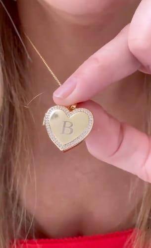Customer photo review of Custom Photo Heart Locket Necklace