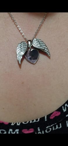Customer photo review of Custom Angel Photo Locket Necklace
