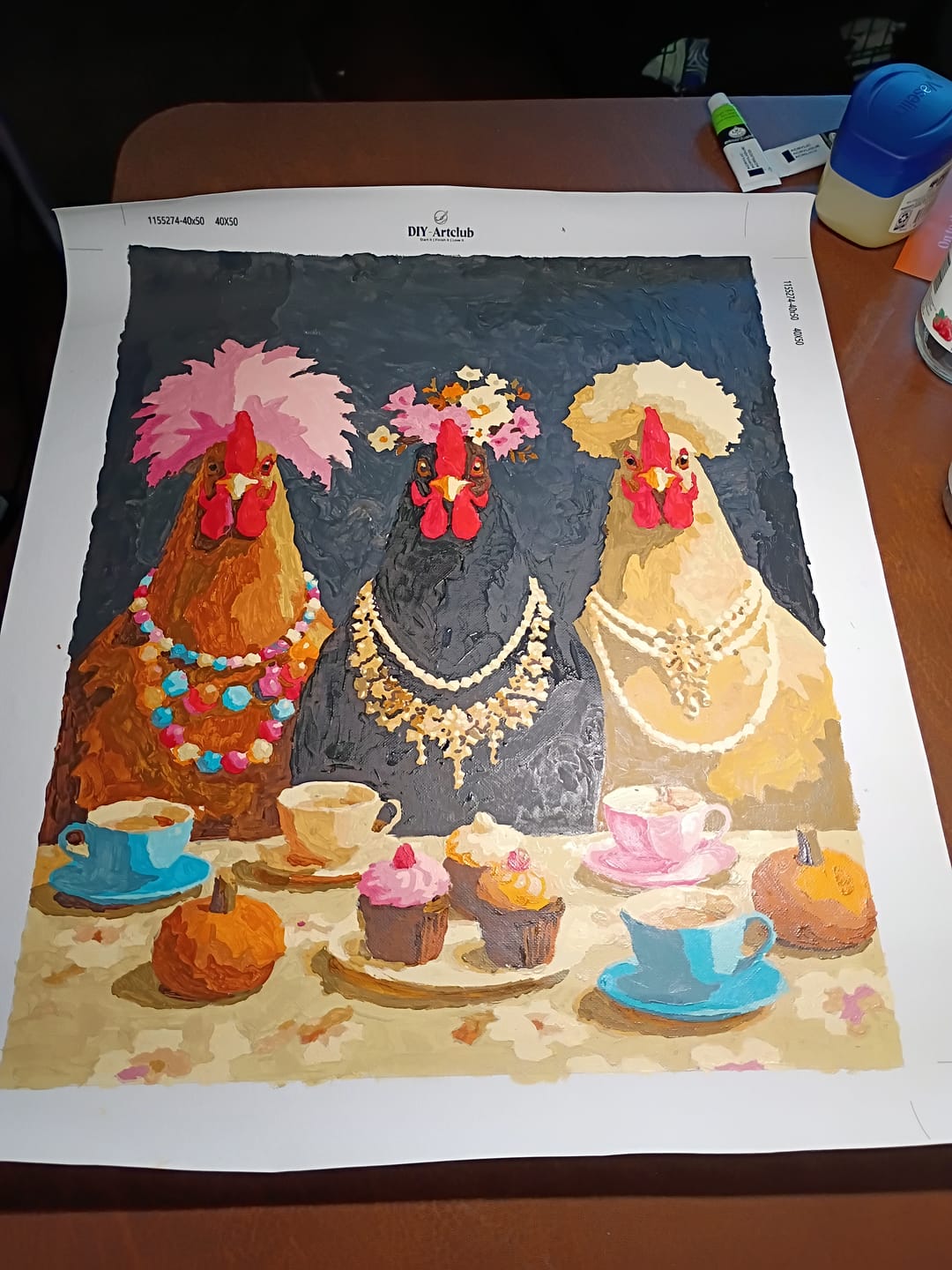 Customer photo review of Fancy Chickens Society | Paint by Number