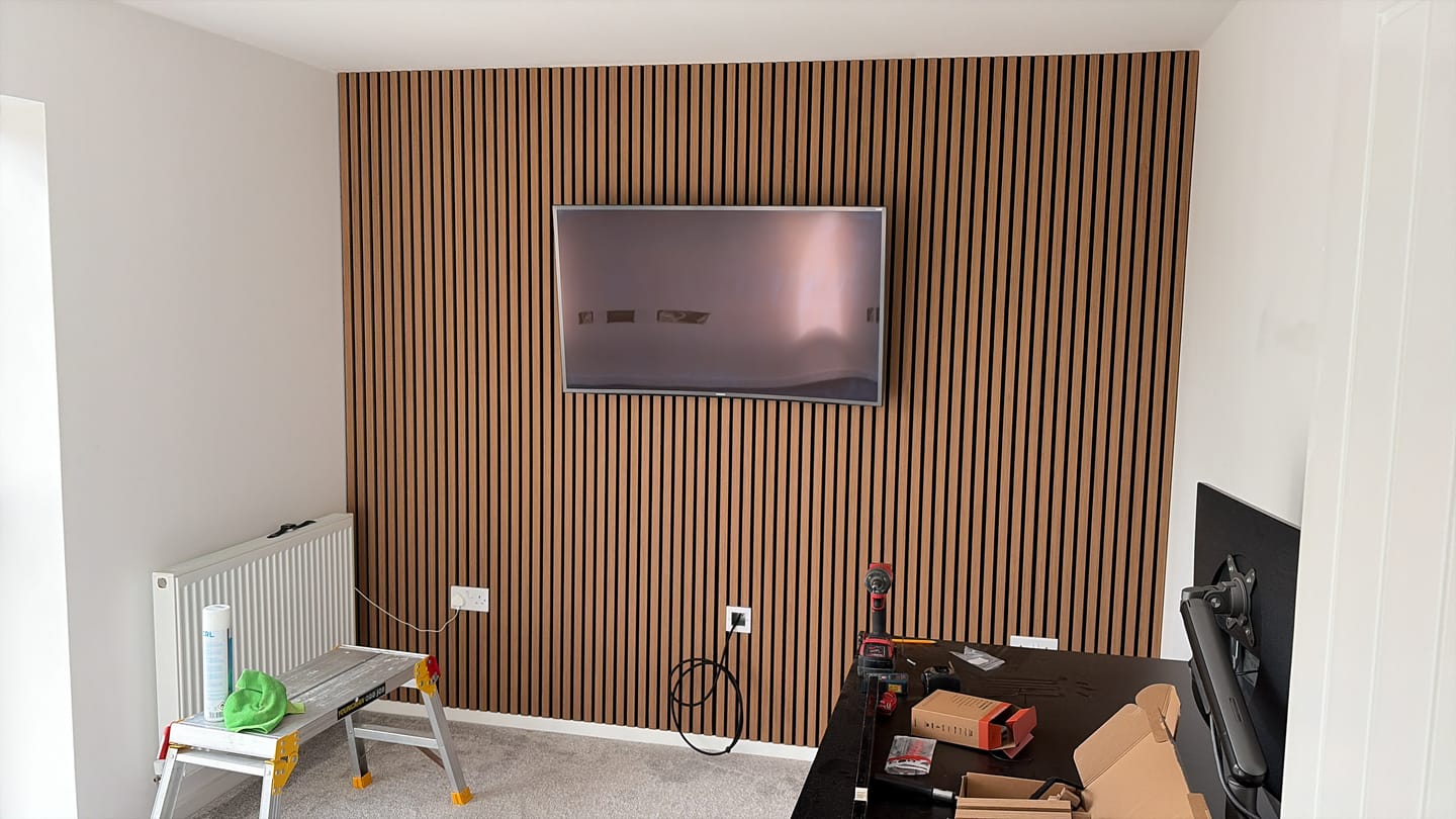 Customer photo review of Natural Oak Acoustic Wall Panel