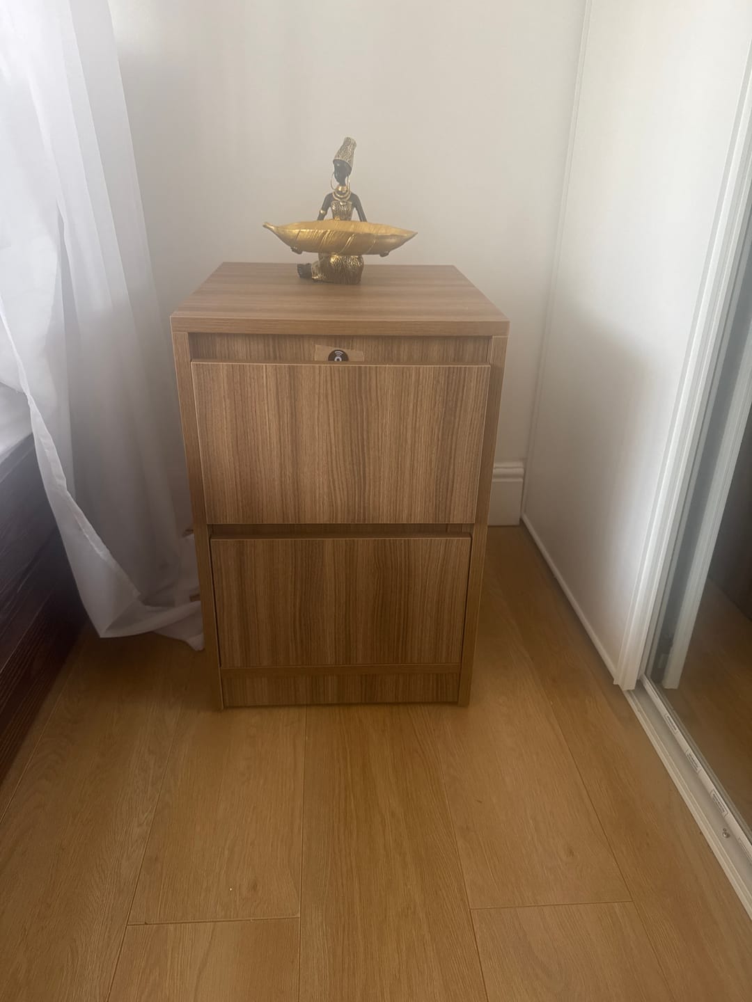 Customer photo review of Bedside table with Locked Hidden Storage B26