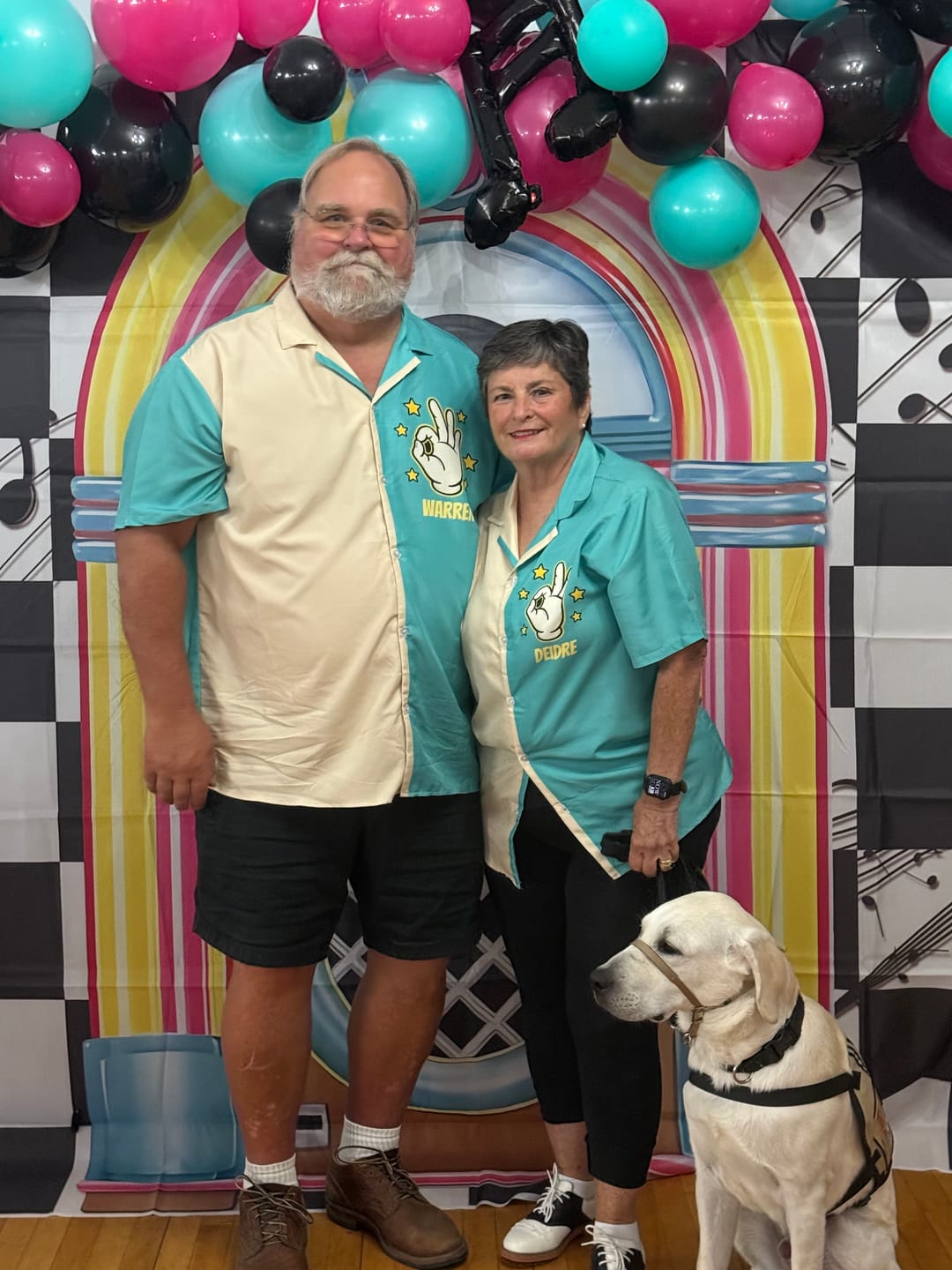 Customer photo review of Custom Bowling Jersey Beige and Blue – Add Your Name and Team Name