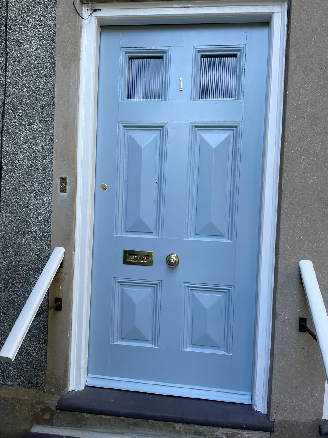 Customer photo review of Polished Brass Traditional House Numbers | Face Fixing