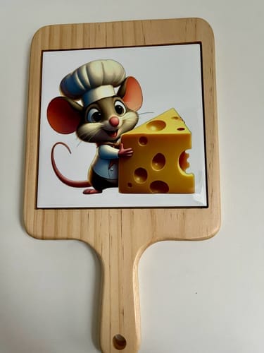 Customer photo review of Houten Kaasplank Vierkant met Keramische Tegel voor sublimatie