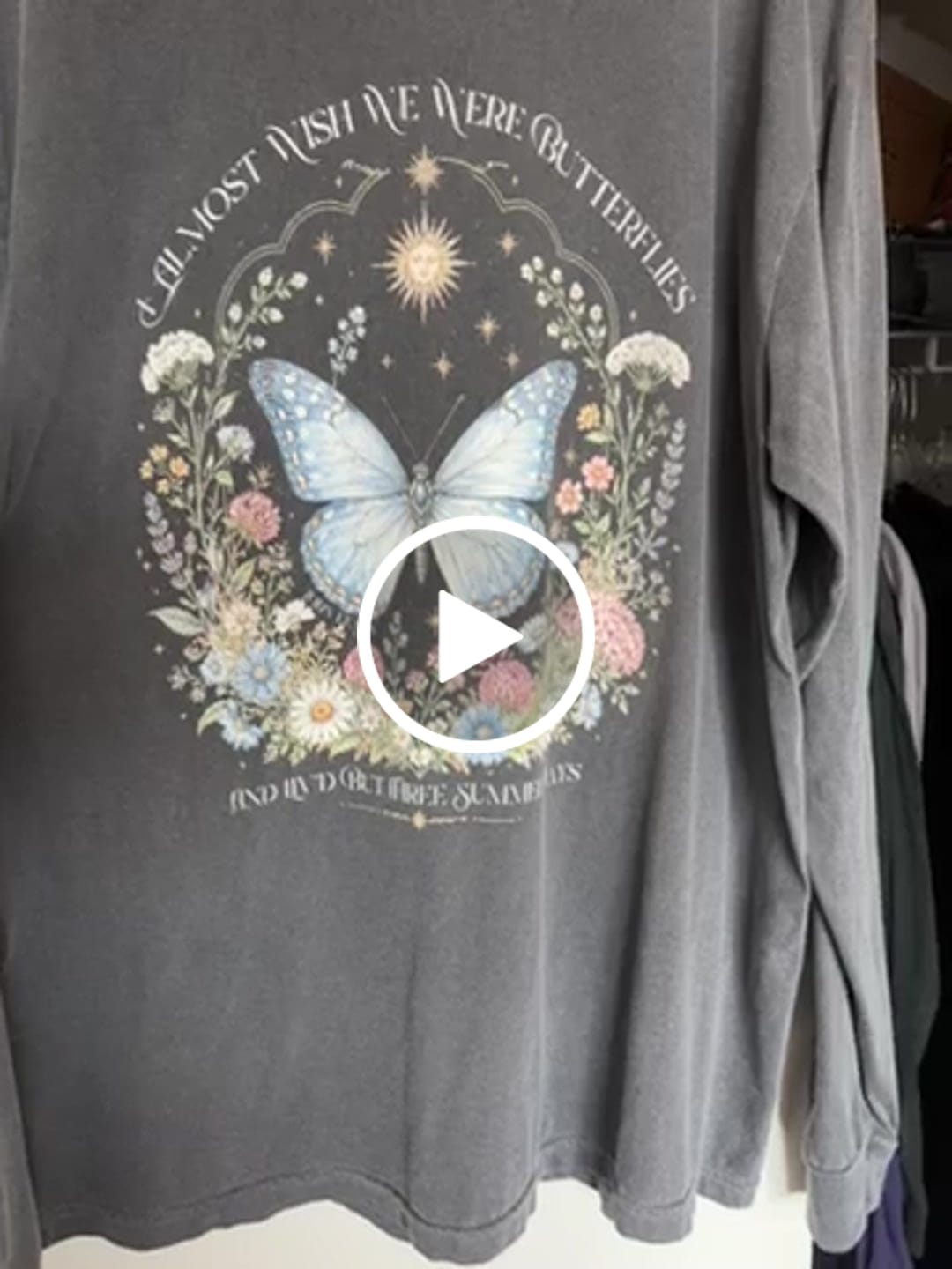Customer video review of I Almost Wish We Were Butterflies John Keats Long Sleeve