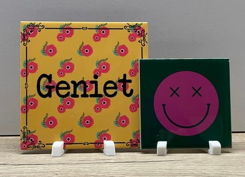 Customer photo review of Sublimatie Keramische Tegel 10.8 x 10.8 cm Wit Glanzend - Keramiek