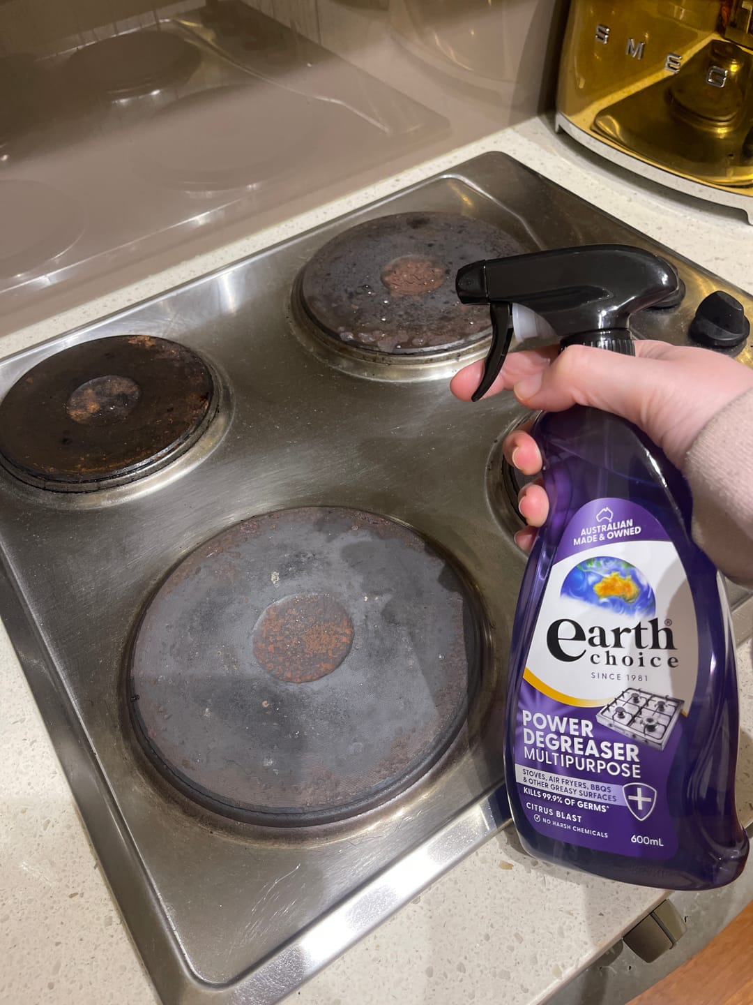 Customer photo review of Earth Choice Power Degreaser Multipurpose 600mL