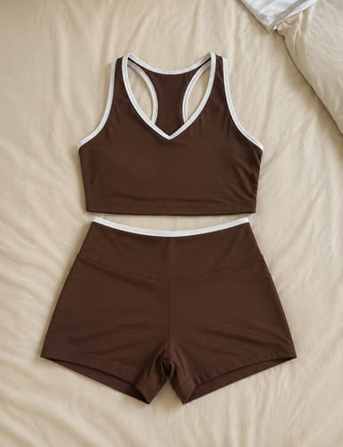 Customer photo review of Women’s Top & Shorts Workout Set – Linea Short