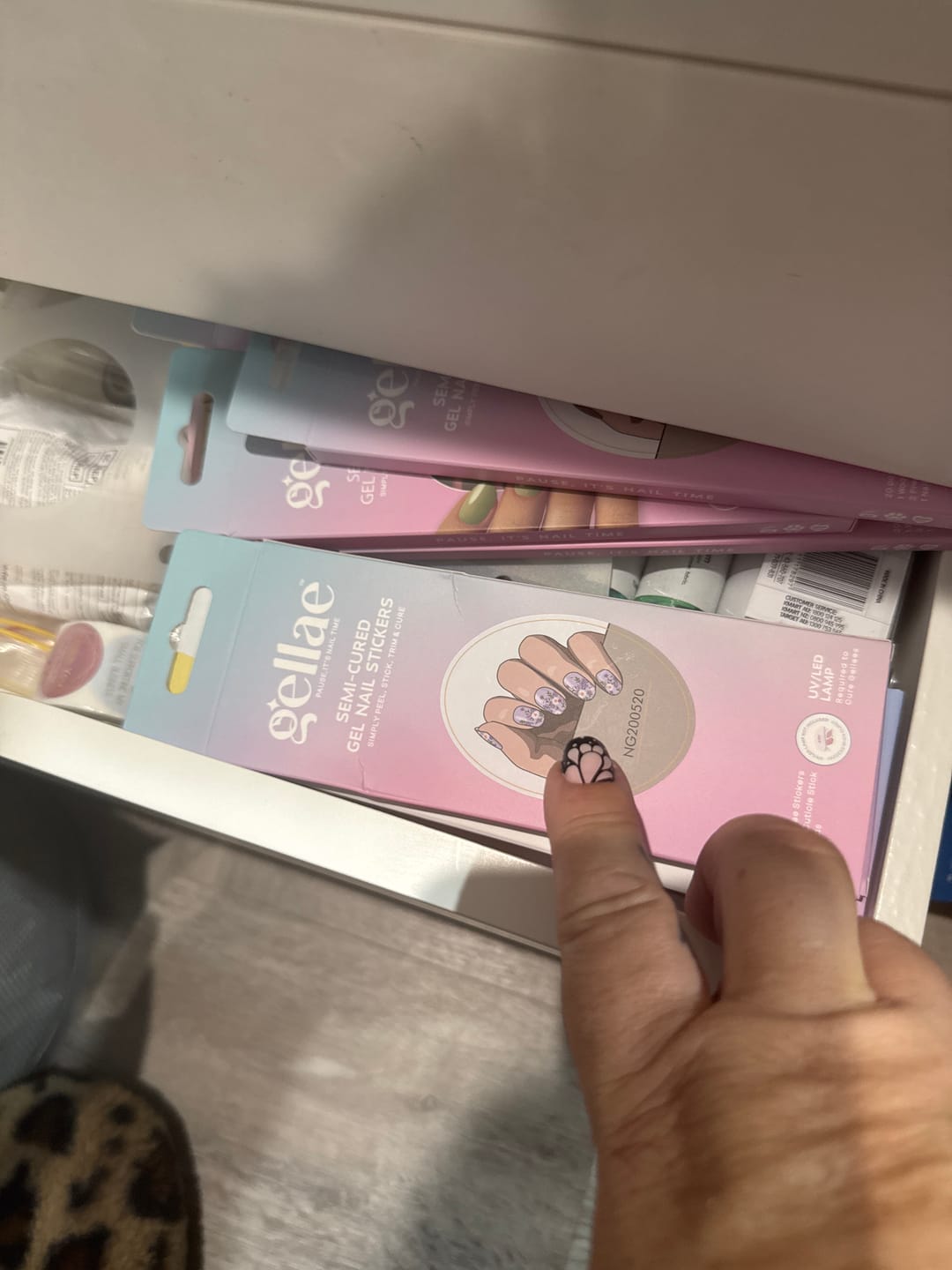 Customer photo review of Pastel Purple Lavender Bloom DIY Semicured Gel Nail Sticker Kit