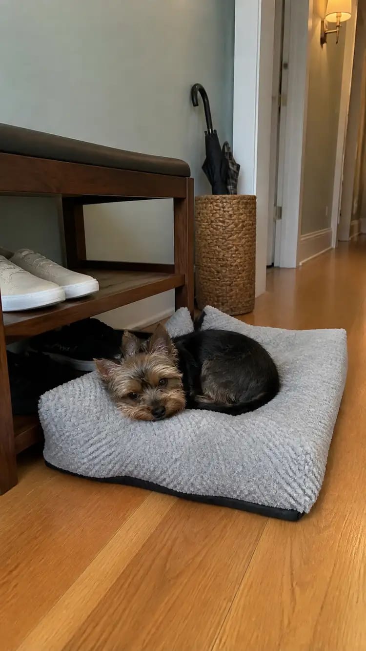 Customer photo review of Plush Haven Calming Pet Bed
