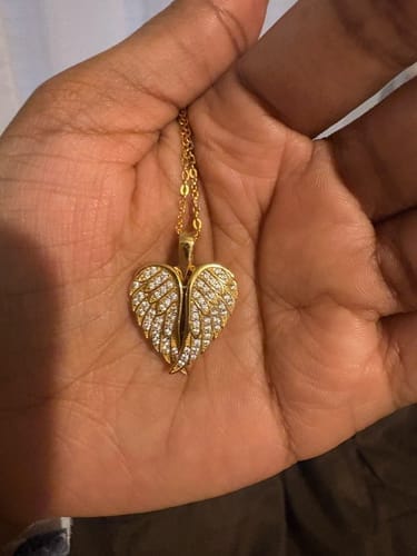 Customer photo review of Custom Angel Photo Locket Necklace