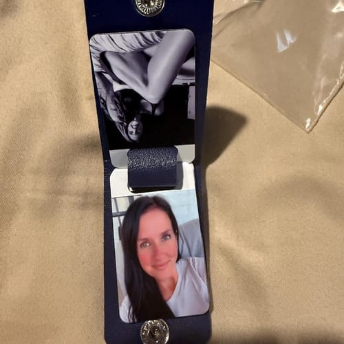 Customer photo review of Custom Leather Photo Keychain