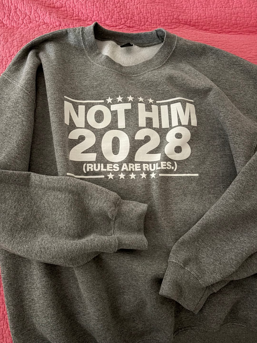 Customer photo review of $20 Stockroom Exclusive Sweatshirt — NOT HIM 2028