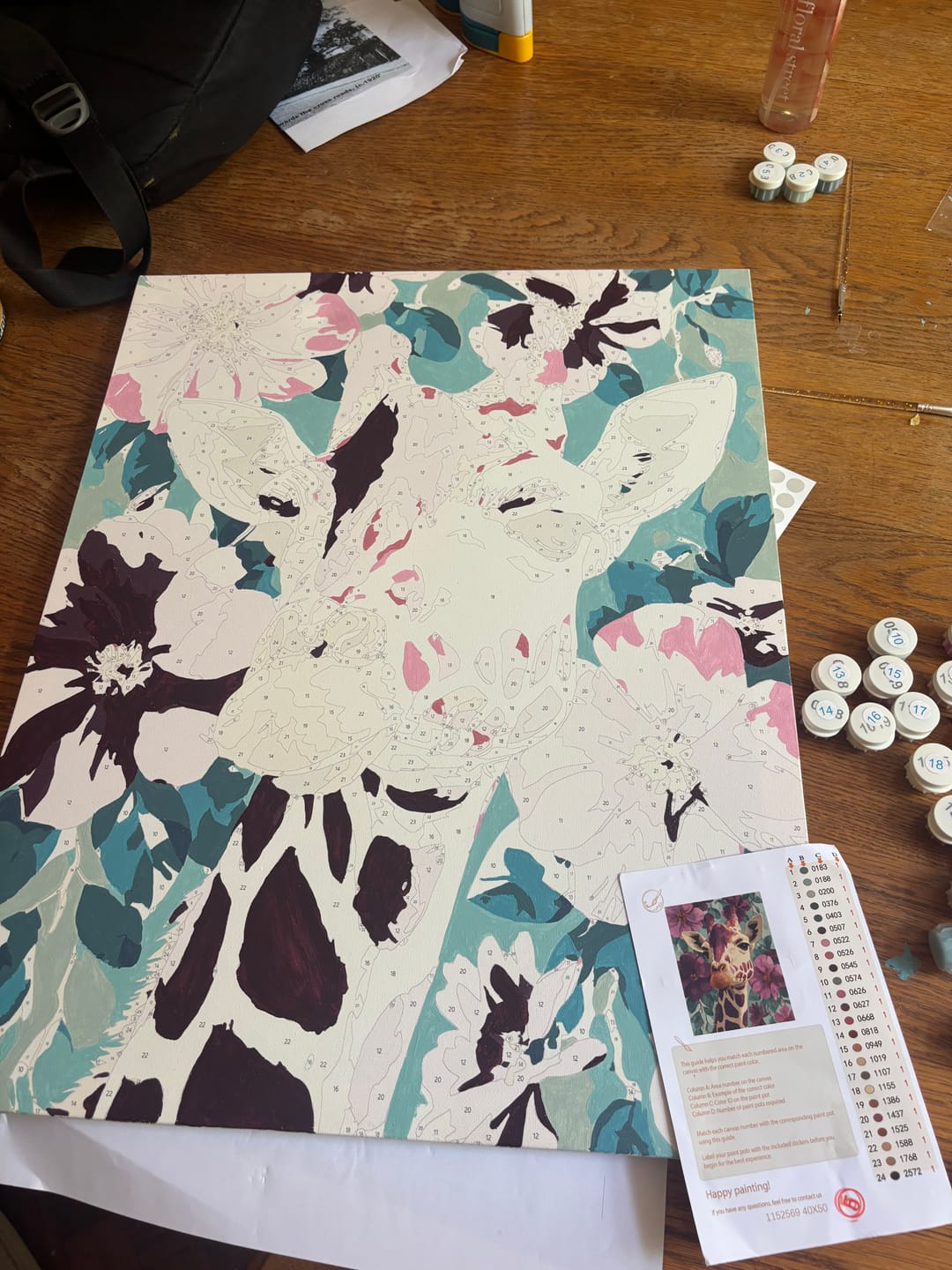 Customer photo review of Purple Giraffe | Paint by Number
