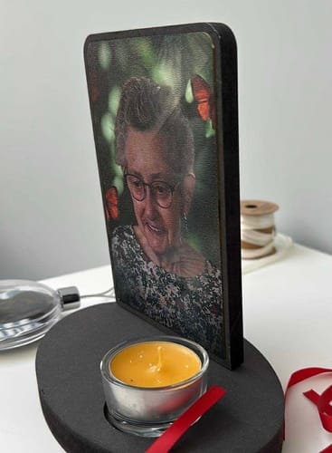 Customer photo review of Theelichthouder met Sublimatie  MDF rechthoek