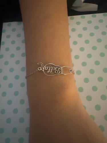Customer photo review of Custom Cat Name Bracelet