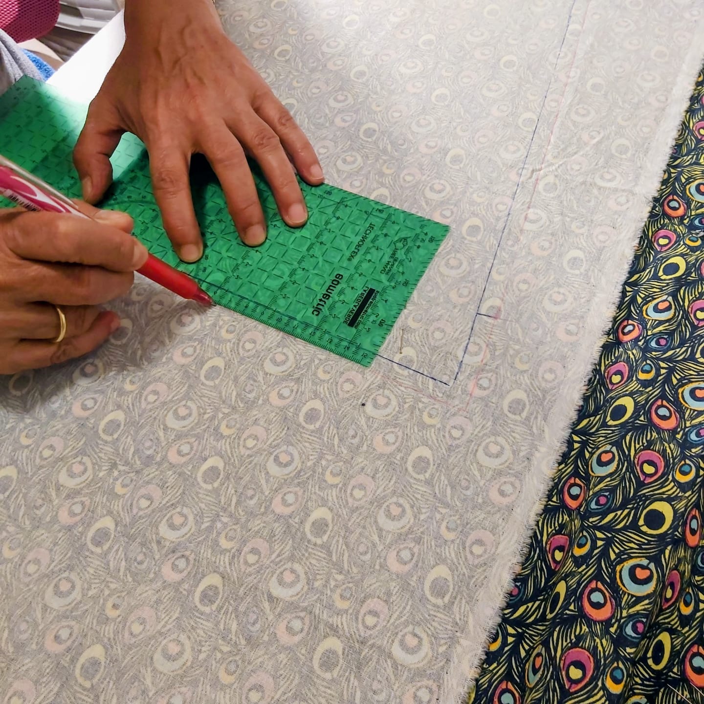 Customer photo review of Regla de Costura Patronaje Patchwork - La Regla Verde eometric
