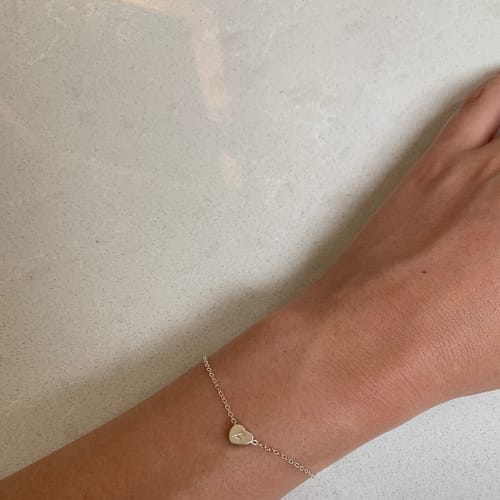 Customer photo review of Custom Heart Initial Bracelet