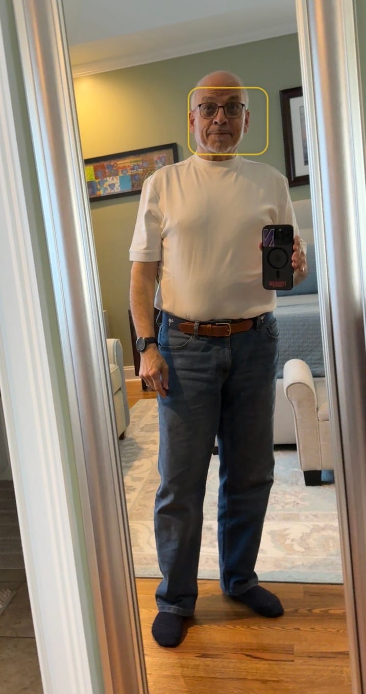 Customer photo review of Mock Neck T-Shirt