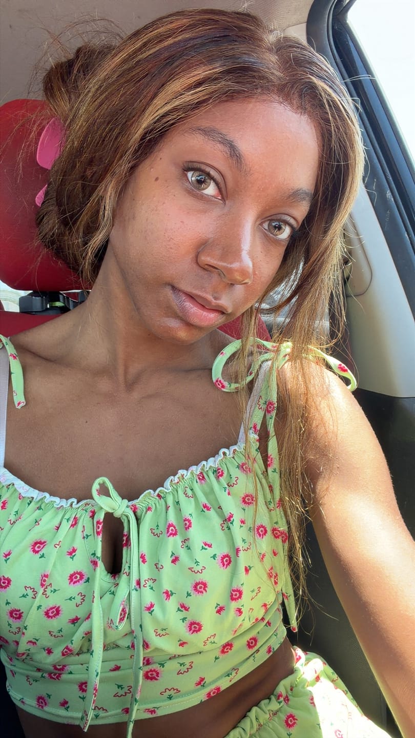 Customer photo review of Pallas Brown Colored Contact Lenses