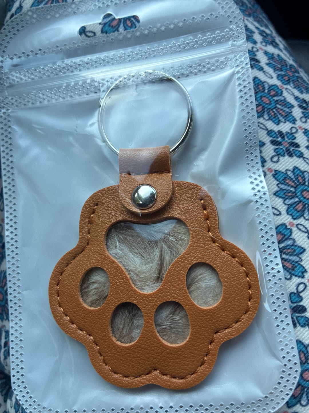 Customer photo review of FurEver With You – Pet Hair Keepsake Keyring