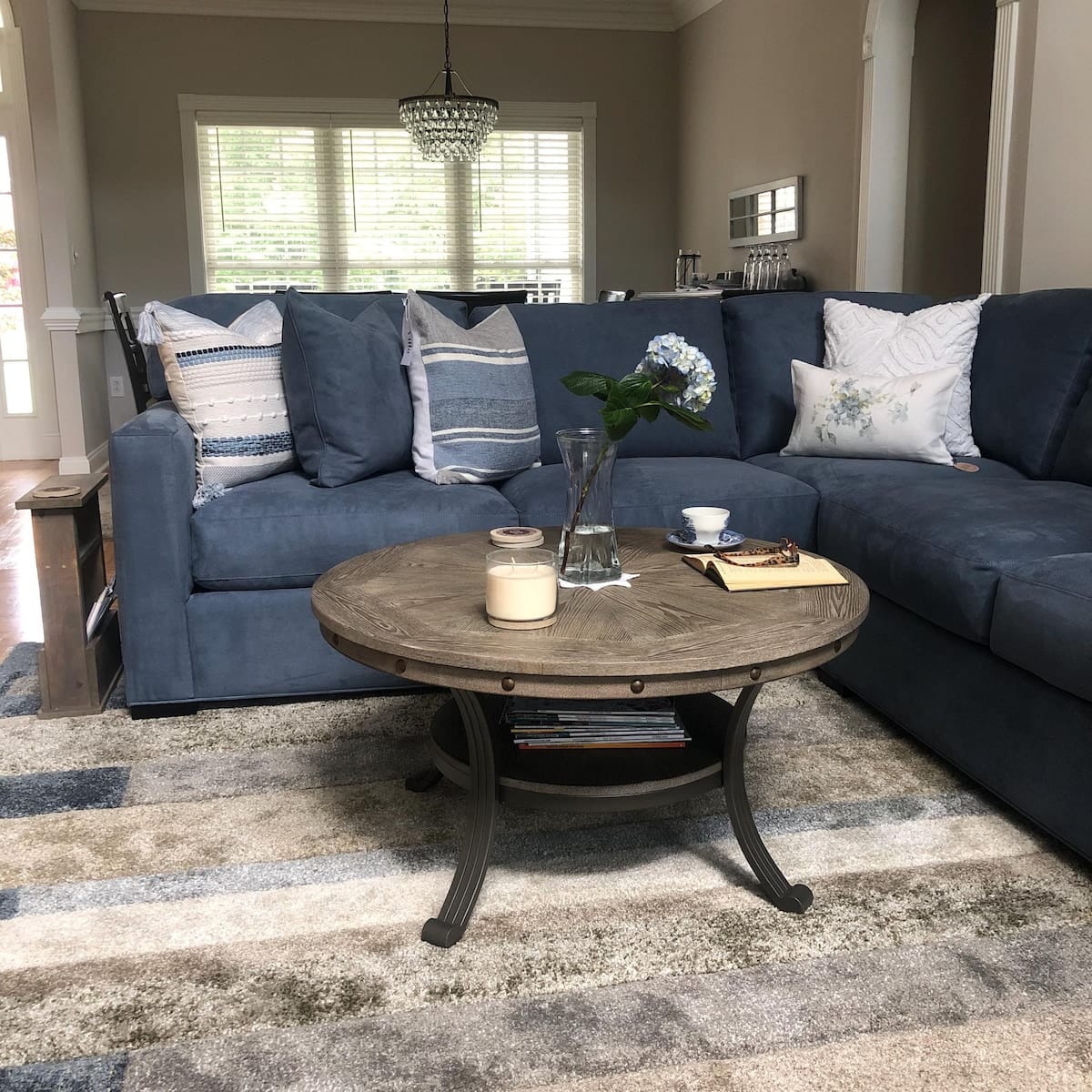 Customer photo review of Signature Handmade Coastal Blue Woven Square Pillow Cover 18x18 20x20 22x22