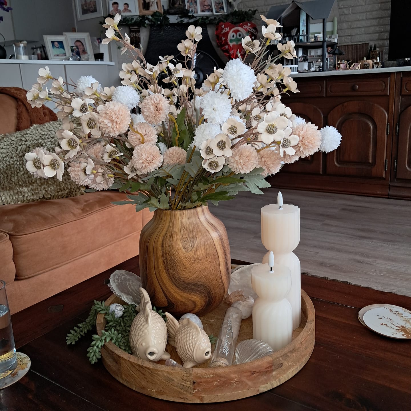Customer photo review of Wax Arrangement - Beige mix