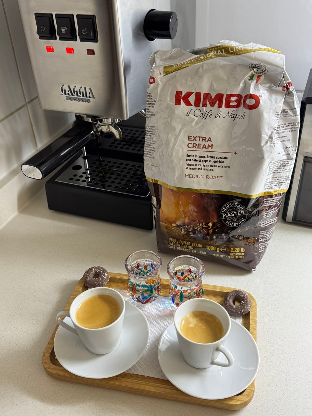 Customer photo review of Kimbo Espresso Extra Cream 1kg Grano Entero