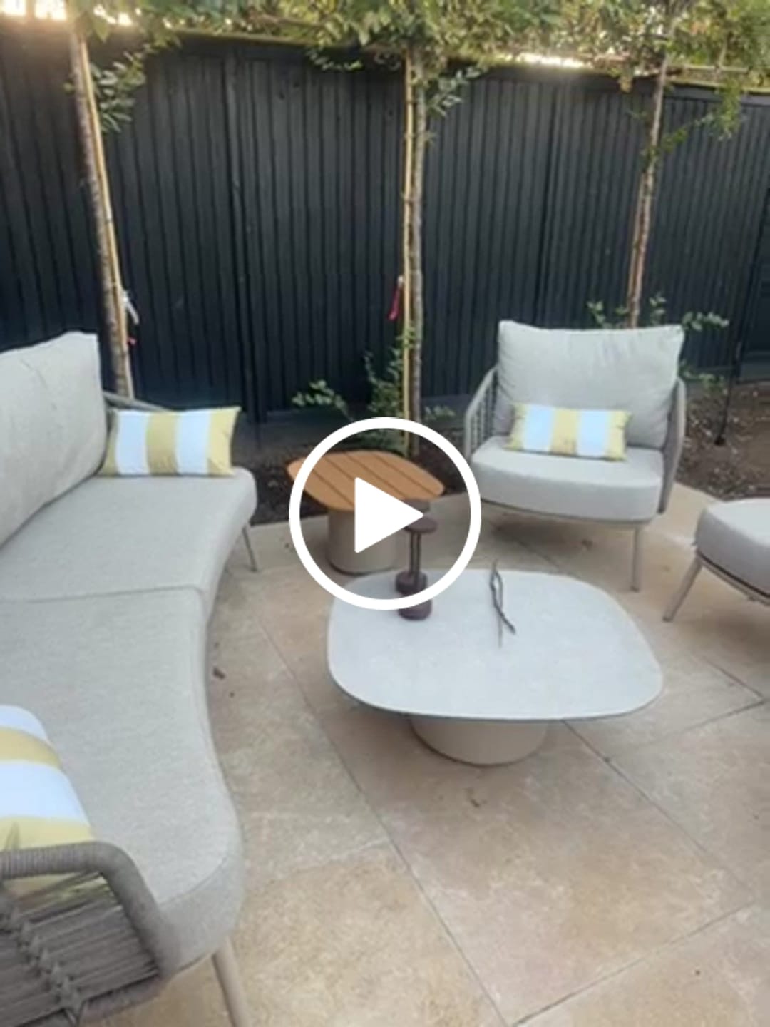 Customer video review of Outdoor Garden Waterproof Rectangle Cushion - 3 Stripes