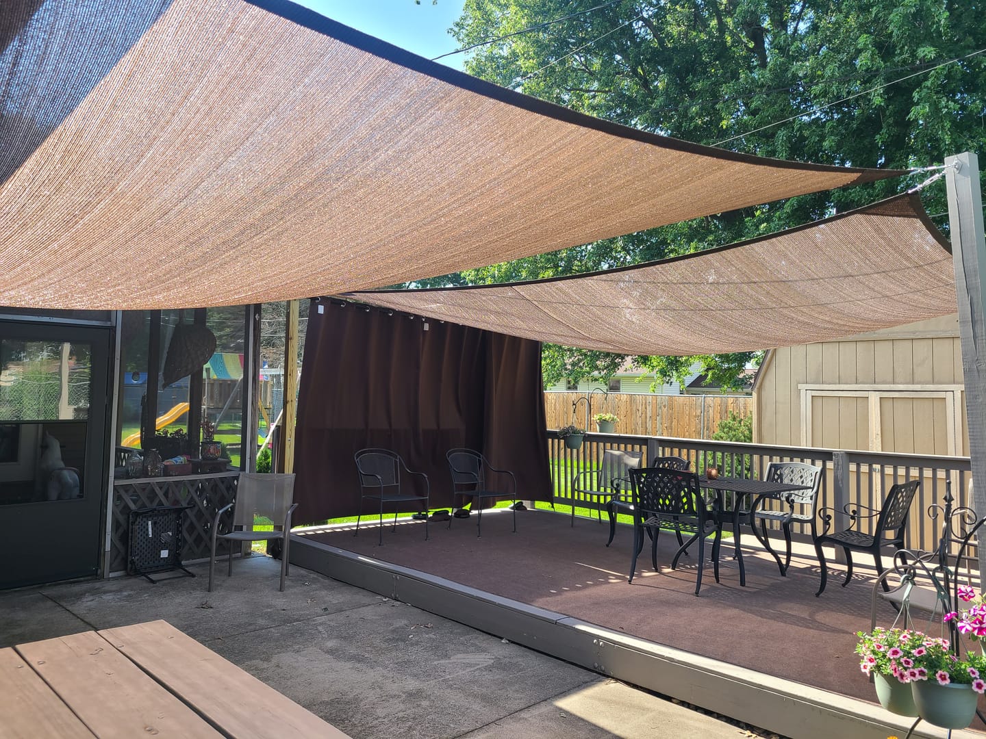 Customer photo review of Waterproof Grommet Weighted Outdoor Curtain 1 Panel+2 Weighted Bags | Outdoor Standard