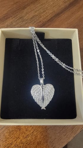 Customer photo review of Custom Angel Photo Locket Necklace