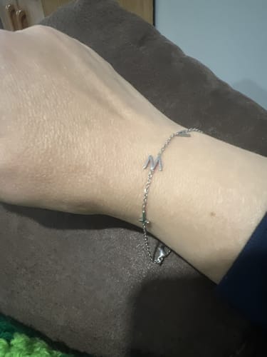 Customer photo review of Custom Sideways Initial Bracelet