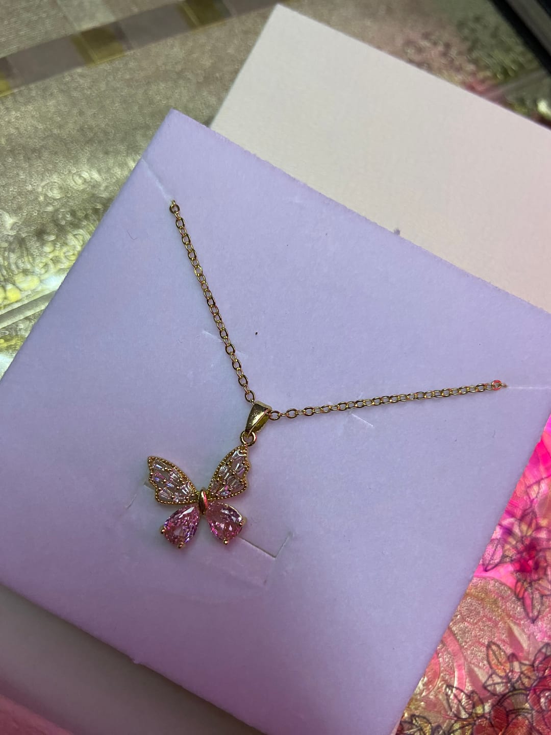 Customer photo review of Vera Butterfly Necklace