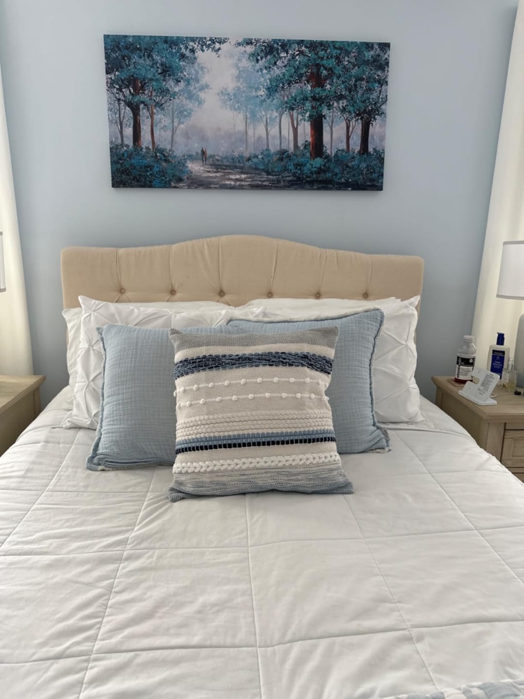 Customer photo review of Signature Handmade Coastal Blue Woven Square Pillow Cover 18x18 20x20 22x22