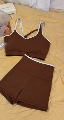 Customer photo review of Women’s Top & Shorts Workout Set – Duo Short