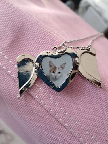 Customer photo review of Heart Angel Wings Ketting Zilver voor sublimatie