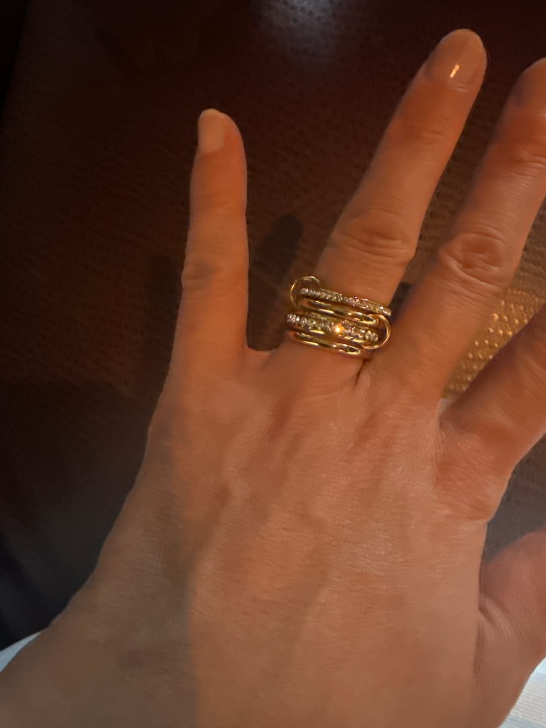 Customer photo review of 'Forever' Link Crystal & Gold Ring
