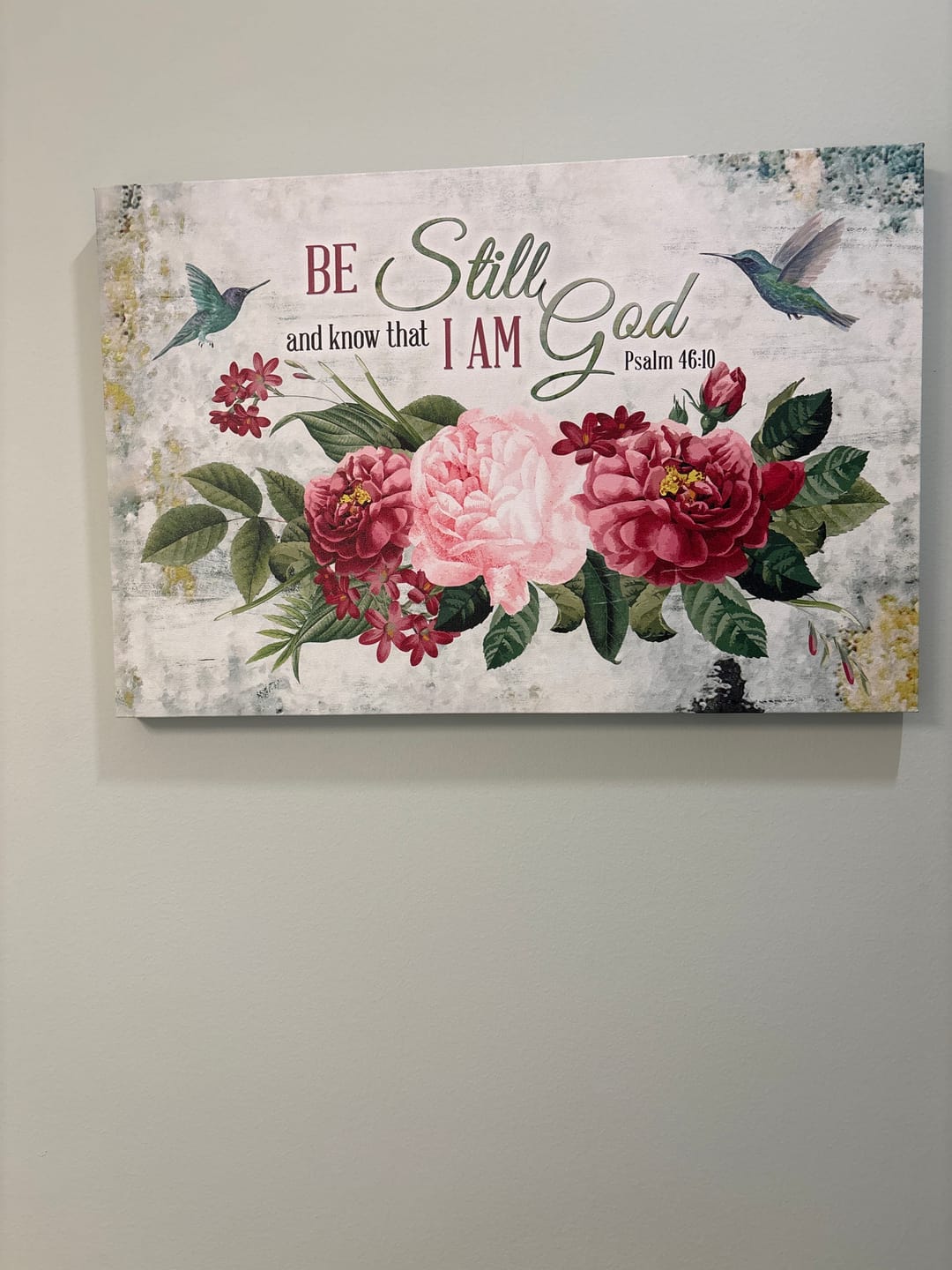 Customer photo review of I Am With You Always Matthew 28:20, Butterfly White Peony, Wall Art Canvas Print