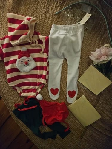 Customer photo review of Santa Baby Stripe Outfit