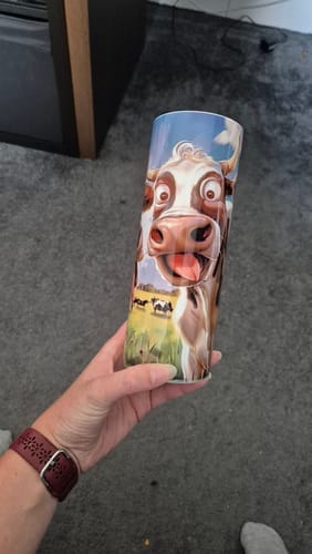 Customer photo review of RVS Tumbler 600ml (20oz) – Witte Sublimatiebeker met Deksel