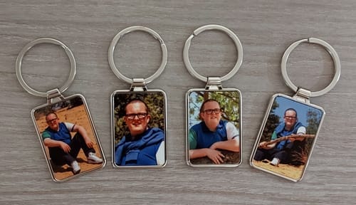Customer photo review of Metalen Sleutelhanger Rechthoek  3x7,5 cm Blanco Sleutelhanger voor Sublimatie