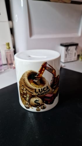 Customer photo review of Sublimatie Spaarpot (hervulbaar) Keramisch