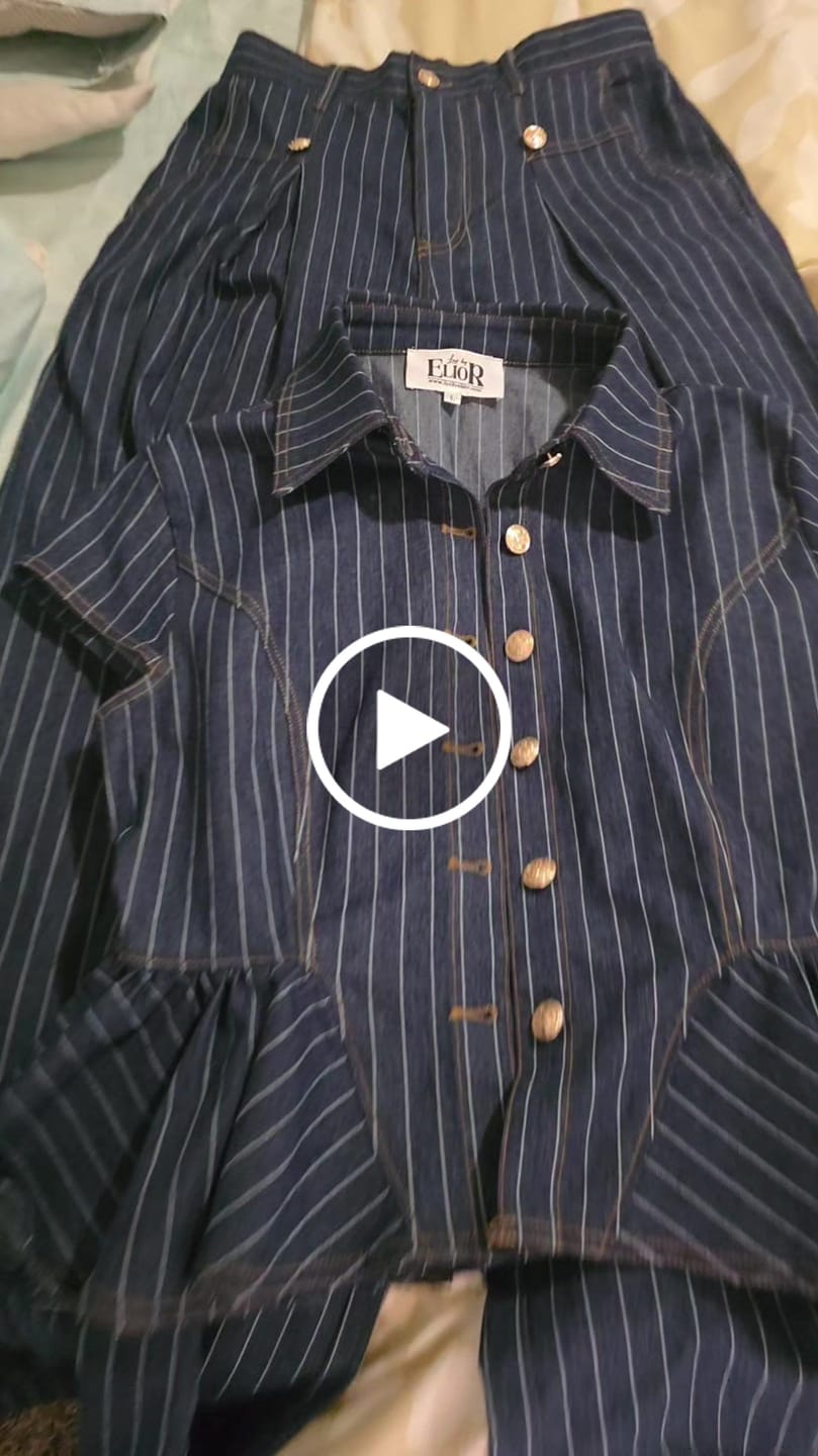 Customer video review of Jade Denim Pinstripe Set