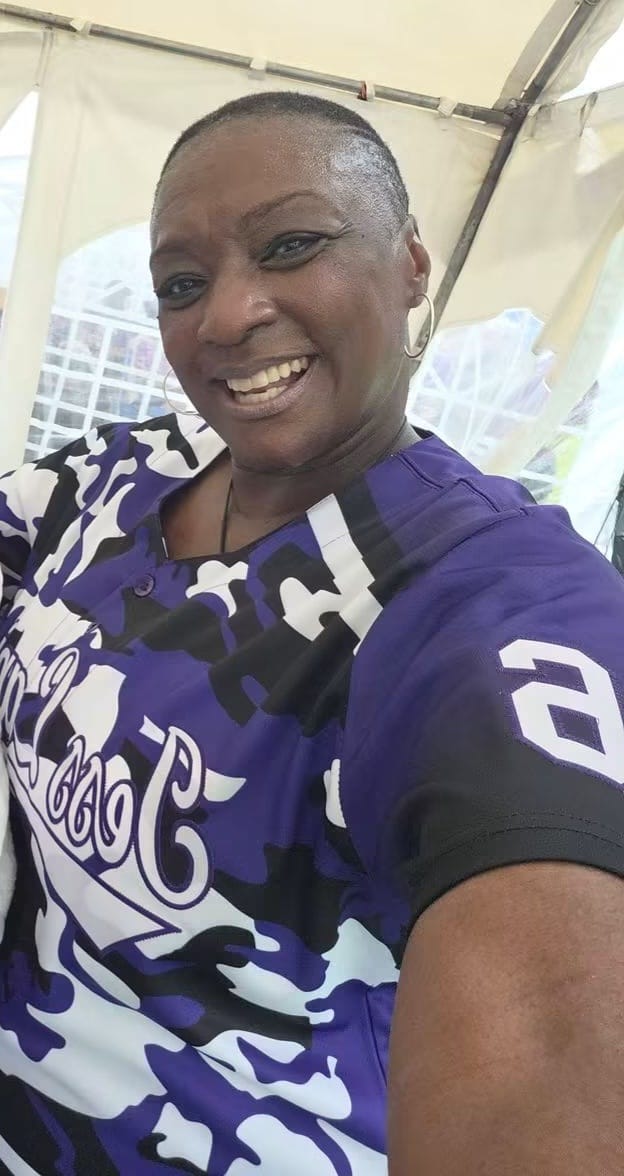 Customer photo review of Custom Purple Black White Camo Gradient Fashion Baseball Jersey