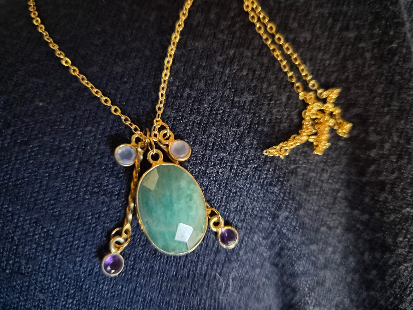 Customer photo review of Onde douce — Collier Amazonite, Pierre de lune & Améthyste